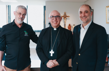 Dom Ricardo Hoepers recebe presidente do Comitê Brasileiro de Clubes Paralímpicos